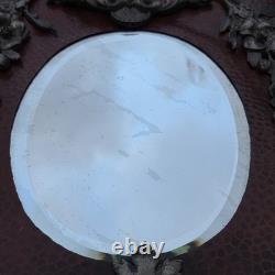 02M11 ANCIEN MIROIR AVEC MASCARON DINANDERIE CUIVRE FIN XIXe NAPOLEON III BRONZE