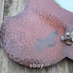 02M11 ANCIEN MIROIR AVEC MASCARON DINANDERIE CUIVRE FIN XIXe NAPOLEON III BRONZE