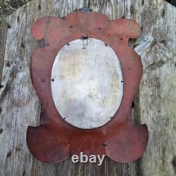 02M11 ANCIEN MIROIR AVEC MASCARON DINANDERIE CUIVRE FIN XIXe NAPOLEON III BRONZE
