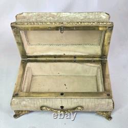 04l16 Ancien Coffret Boite A Bijoux Nacre Et Bronze Napoleon III Style Louis XVI