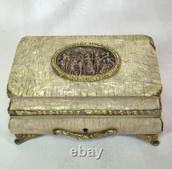 04l16 Ancien Coffret Boite A Bijoux Nacre Et Bronze Napoleon III Style Louis XVI