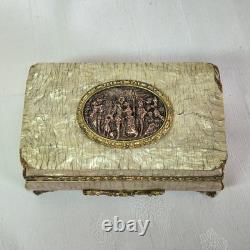 04l16 Ancien Coffret Boite A Bijoux Nacre Et Bronze Napoleon III Style Louis XVI