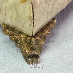 04l16 Ancien Coffret Boite A Bijoux Nacre Et Bronze Napoleon III Style Louis XVI