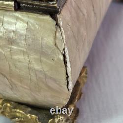 04l16 Ancien Coffret Boite A Bijoux Nacre Et Bronze Napoleon III Style Louis XVI