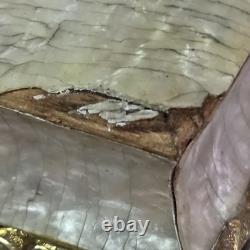 04l16 Ancien Coffret Boite A Bijoux Nacre Et Bronze Napoleon III Style Louis XVI