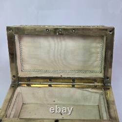 04l16 Ancien Coffret Boite A Bijoux Nacre Et Bronze Napoleon III Style Louis XVI