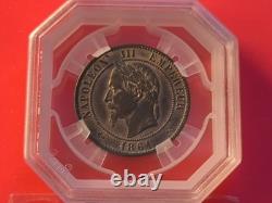 10 Centimes Napoléon III 1861 K Bordeaux SPL Gradée GENI MS 63