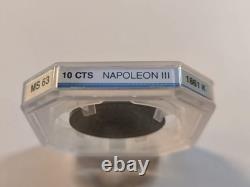 10 Centimes Napoléon III 1861 K Bordeaux SPL Gradée GENI MS 63