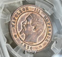 10 Centimes tête nue Napoléon III 1856 Rouen, TTB+/SUP