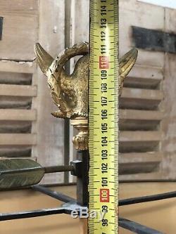 110cm Grande Lampe Bouillotte Empire Cariatide Napoléon III Femme Bronze Doré