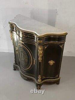 1850 NAPOLEON III MEUBLE D'APPUI SHABBY-CHIC Marbre & Bronze Empire Directoire