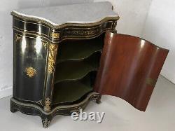 1850 NAPOLEON III MEUBLE D'APPUI SHABBY-CHIC Marbre & Bronze Empire Directoire