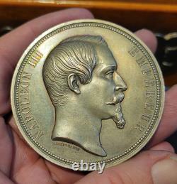 1855 MEDAILLE NAPOLEON III VISITE QUEEN VICTORIA I à BOULOGNE SUR MER 6,3 cm