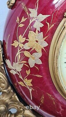 19° Horloge pendule murale dite boulangère Napoléon III décor doré peint