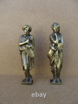 2 Bronze Sculpture sujet personnage romain pour meubles XIXème Napoléon III