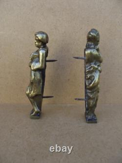 2 Bronze Sculpture sujet personnage romain pour meubles XIXème Napoléon III