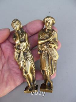 2 Bronze Sculpture sujet personnage romain pour meubles XIXème Napoléon III