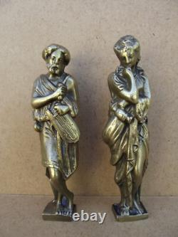 2 Bronze Sculpture sujet personnage romain pour meubles XIXème Napoléon III