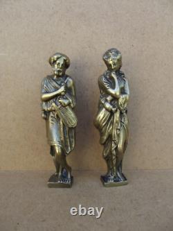 2 Bronze Sculpture sujet personnage romain pour meubles XIXème Napoléon III