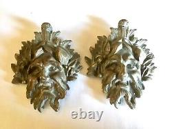 2 Bronzes D'ameublement XIX Éme Siècle Mascarons, Masques Antiques
