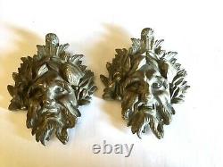 2 Bronzes D'ameublement XIX Éme Siècle Mascarons, Masques Antiques