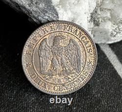 2 Centimes Napoléon III tête laurée, Buste provisoire, 1861, Strasbourg, SUP+