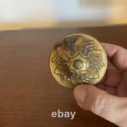 2 Paires Embouts Barre De Rideau laiton ou bronze doré XIXème Napoléon 3 BE RARE