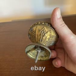 2 Paires Embouts Barre De Rideau laiton ou bronze doré XIXème Napoléon 3 BE RARE