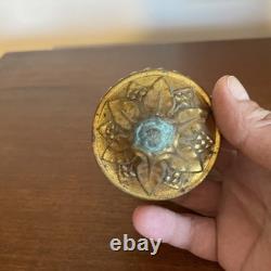 2 Paires Embouts Barre De Rideau laiton ou bronze doré XIXème Napoléon 3 BE RARE