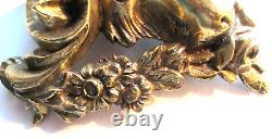 2 appliques Napoléon III bronze doré, 2 feux, TETE DE BOUC, guirlandes de fleurs