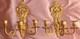 2 Appliques / Bougeoirs Bronze Doré Napoléon Iii Feuillage & Panier Fleuri