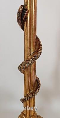 2 bougeoirs en bronze doré, dans le goût de Cain et Barbedienne, fin 19 ème