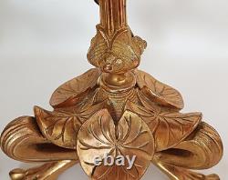 2 bougeoirs en bronze doré, dans le goût de Cain et Barbedienne, fin 19 ème