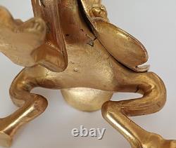 2 bougeoirs en bronze doré, dans le goût de Cain et Barbedienne, fin 19 ème