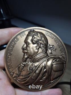 #254 Médaille Exposition Universelle 1867 Napoleon III Apres 1880 320g