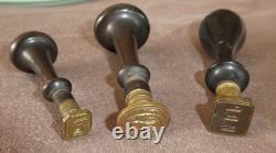 3 Cachets sceaux anciens en bois et bronze Napoléon 3 fin époque 19ème SUPERBE