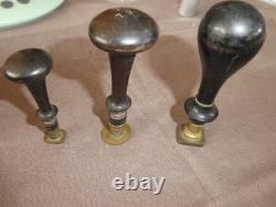 3 Cachets sceaux anciens en bois et bronze Napoléon 3 fin époque 19ème SUPERBE