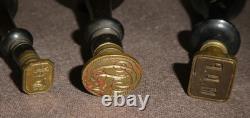 3 Cachets sceaux anciens en bois et bronze Napoléon 3 fin époque 19ème SUPERBE