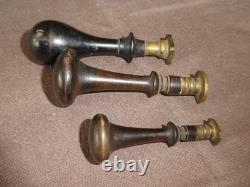 3 Cachets sceaux anciens en bois et bronze Napoléon 3 fin époque 19ème SUPERBE