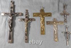 5 Crucifix anciens Croix pectorales, 2 Napoléon III, 1 en argent 2 en bronze etc
