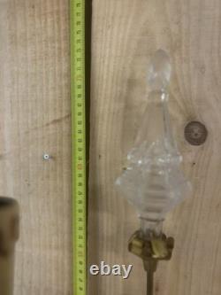 70cm Paire de Grande Applique Pampille Lustre Lampe Bronze Doré Napoléon III