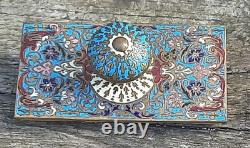 ANCIEN BUVARD TAMPON BRONZE ÉMAUX CLOISONNÉS ÉPOQUE XIXe NAPOLÉON III