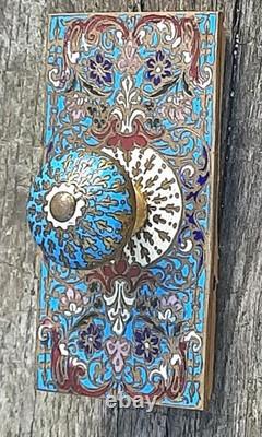 ANCIEN BUVARD TAMPON BRONZE ÉMAUX CLOISONNÉS ÉPOQUE XIXe NAPOLÉON III