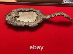 ANCIEN MIROIR FACE A MAIN BRONZE DORÉ ET ÉMAUX CLOISONNÉS NAPOLEON III XIXème