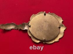ANCIEN MIROIR FACE A MAIN BRONZE DORÉ ET ÉMAUX CLOISONNÉS NAPOLEON III XIXème