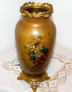 ANCIEN VASE BACCARAT BRONZE PORCELAINE XIXème NAPOLEON III DLG CRISTAL de PARIS