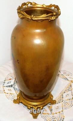 ANCIEN VASE BACCARAT BRONZE PORCELAINE XIXème NAPOLEON III DLG CRISTAL de PARIS