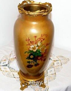 ANCIEN VASE BACCARAT BRONZE PORCELAINE XIXème NAPOLEON III /NO CRISTAL de PARIS