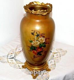 ANCIEN VASE BACCARAT BRONZE PORCELAINE XIXème NAPOLEON III /NO CRISTAL de PARIS