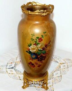 ANCIEN VASE BACCARAT BRONZE PORCELAINE XIXème NAPOLEON III /NO CRISTAL de PARIS